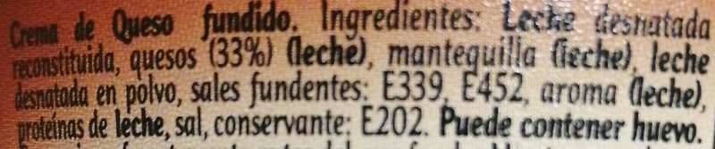 Foto da lista de ingredientes