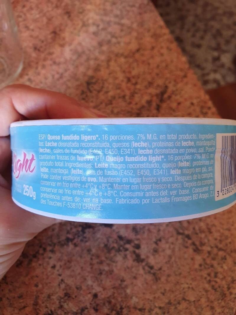 Foto da lista de ingredientes