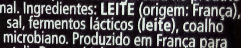 Foto da lista de ingredientes