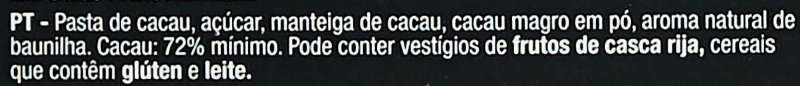 Foto da lista de ingredientes