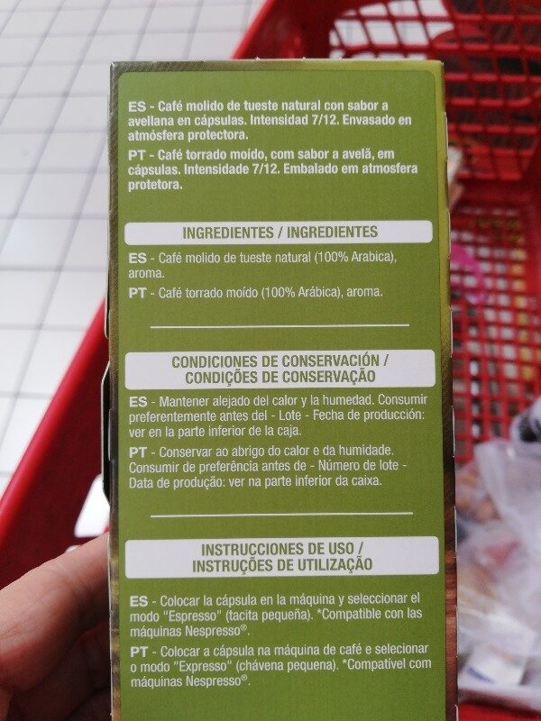 Foto da lista de ingredientes
