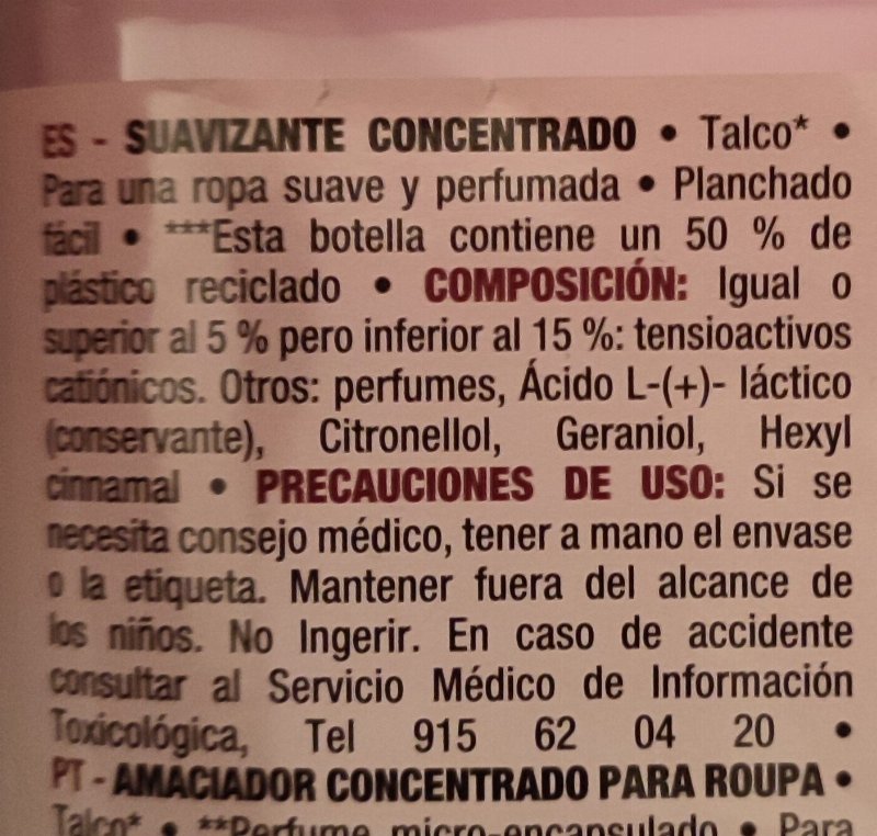 Foto da tabela nutricional