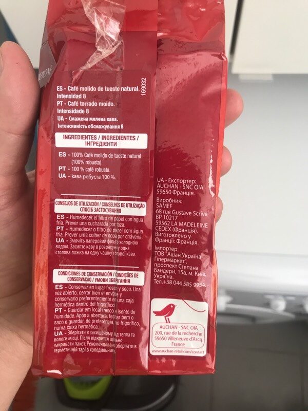 Foto da lista de ingredientes