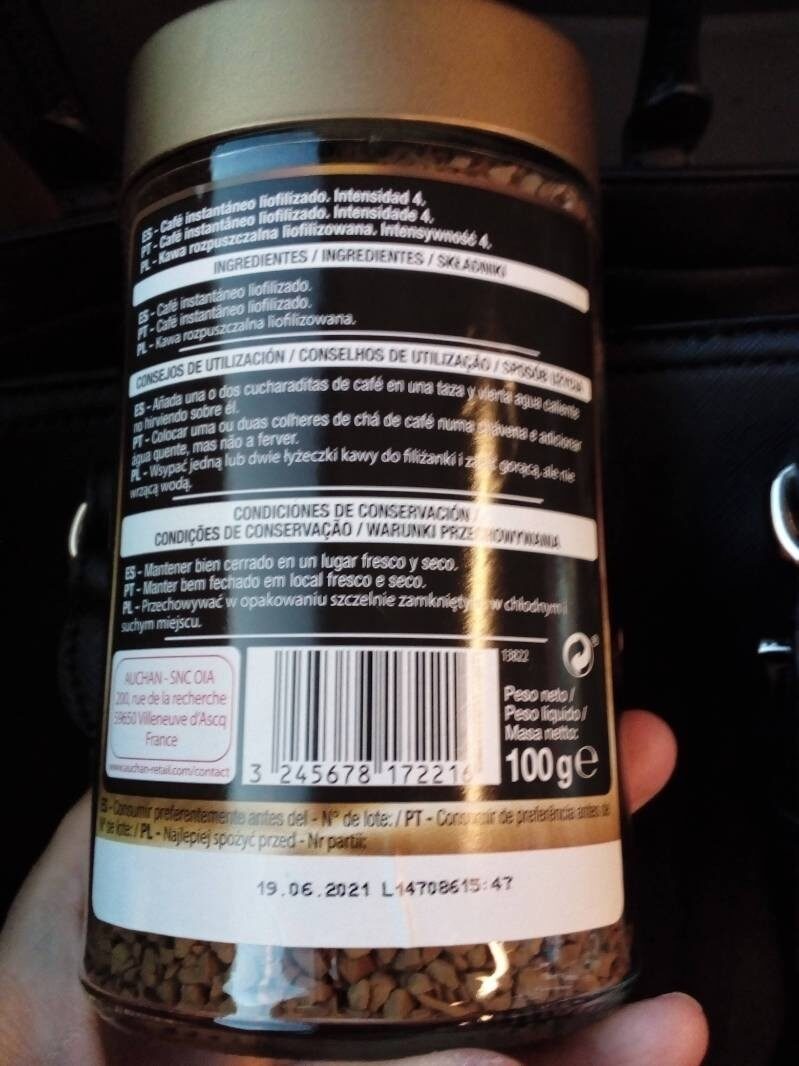 Foto da tabela nutricional