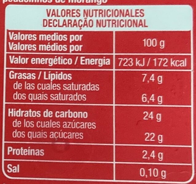 Foto da tabela nutricional