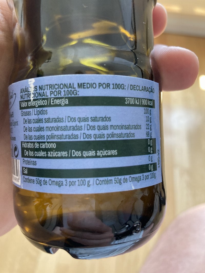 Foto da tabela nutricional
