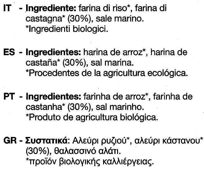 Foto da lista de ingredientes