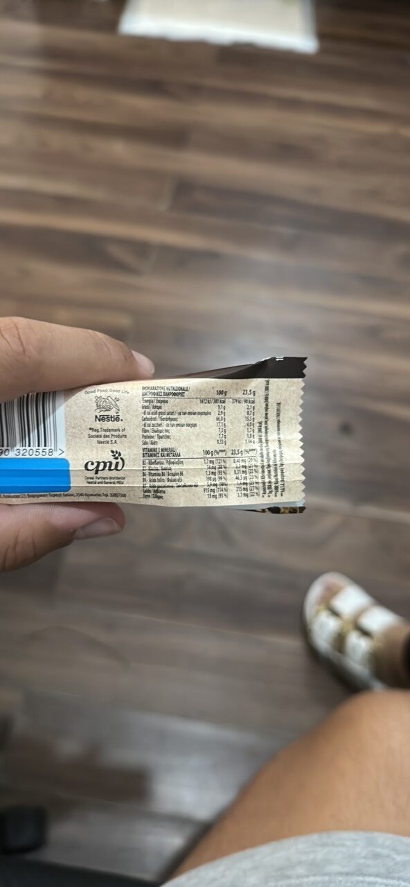Foto da tabela nutricional