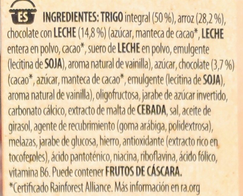 Foto da lista de ingredientes