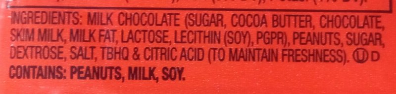 Foto da lista de ingredientes
