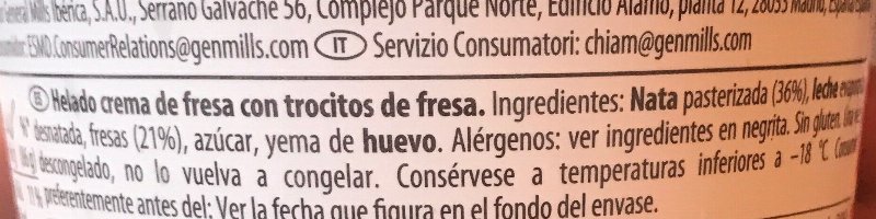 Foto da lista de ingredientes