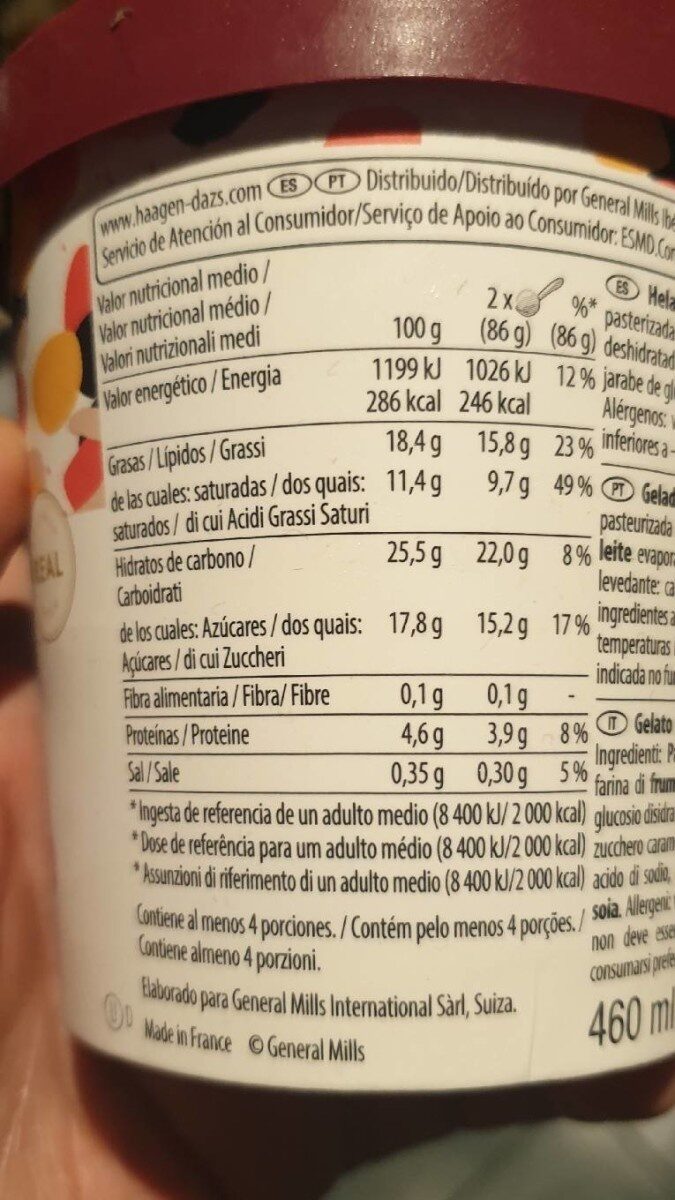 Foto da tabela nutricional