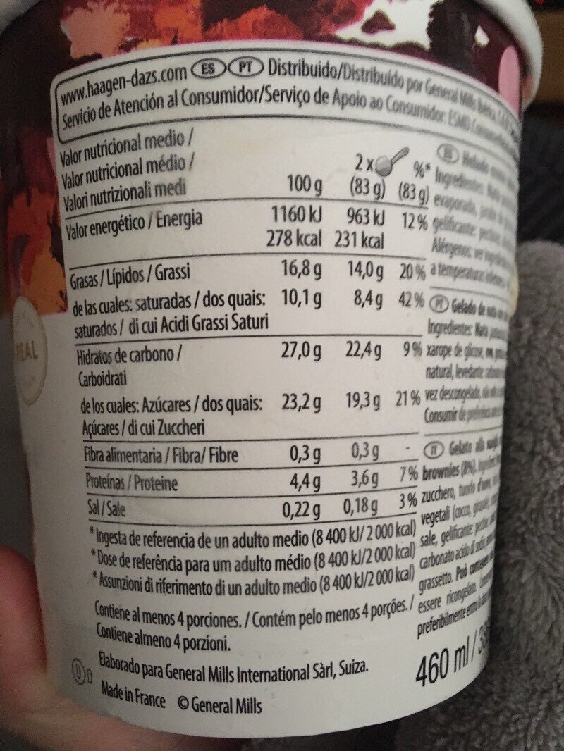 Foto da tabela nutricional