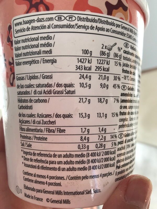 Foto da tabela nutricional