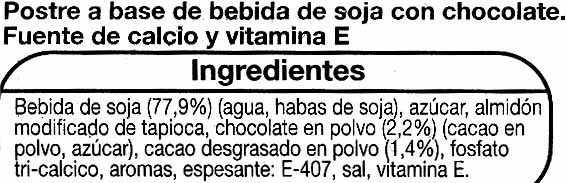 Foto da lista de ingredientes