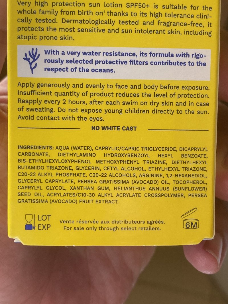 Foto da lista de ingredientes