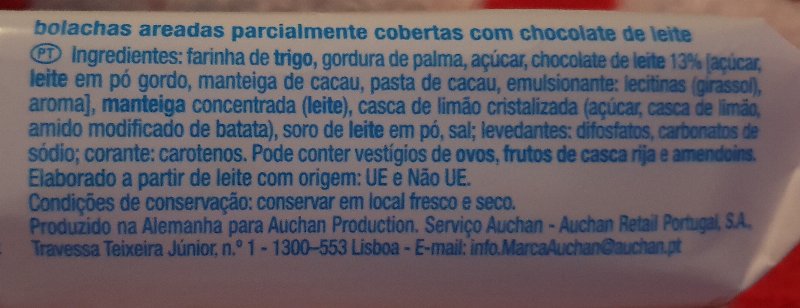 Foto da lista de ingredientes