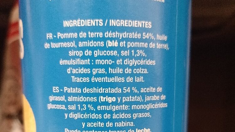 Foto da lista de ingredientes