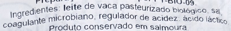 Foto da lista de ingredientes