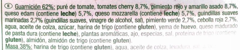 Foto da lista de ingredientes