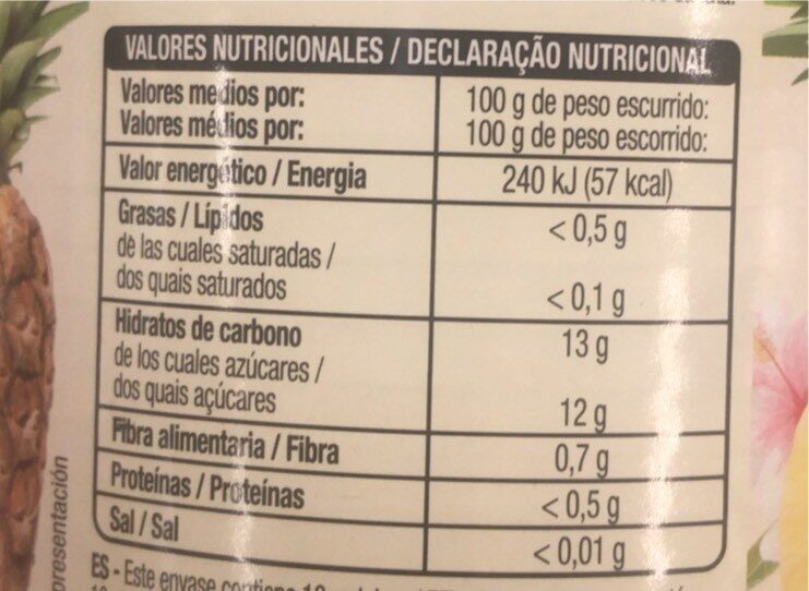 Foto da tabela nutricional