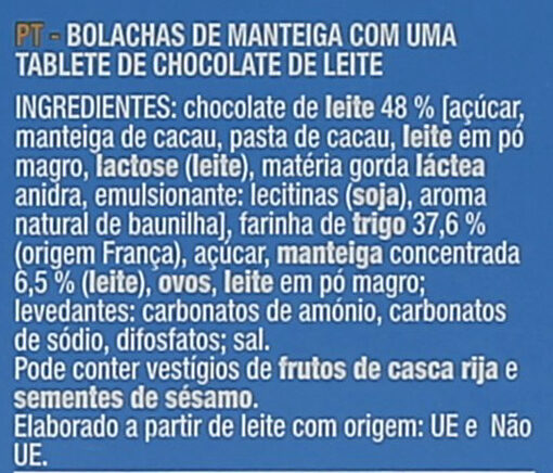 Foto da lista de ingredientes