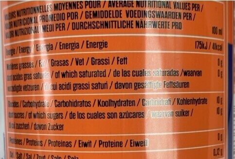 Foto da tabela nutricional