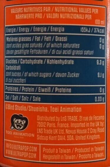 Foto da tabela nutricional