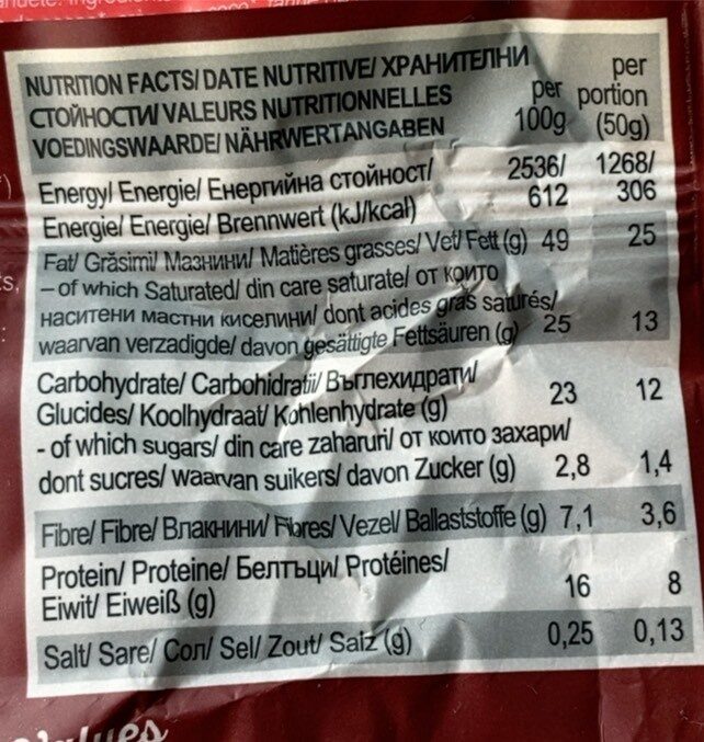 Foto da tabela nutricional