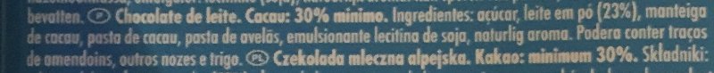 Foto da lista de ingredientes
