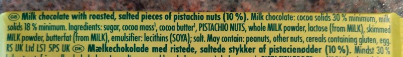 Foto da lista de ingredientes