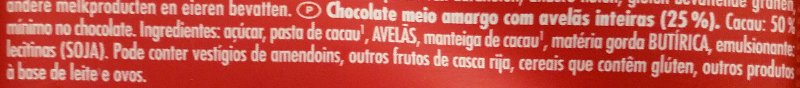 Foto da lista de ingredientes