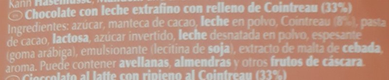 Foto da lista de ingredientes