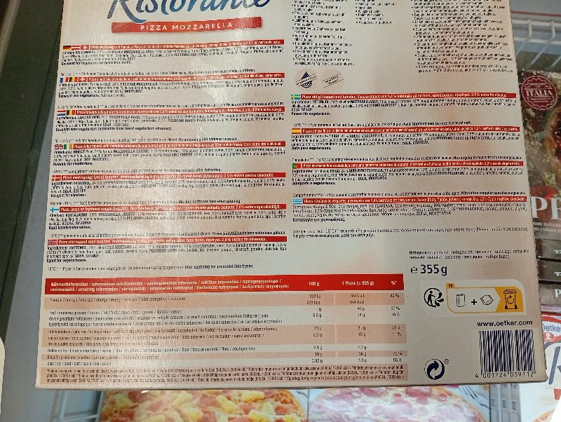 Foto da lista de ingredientes