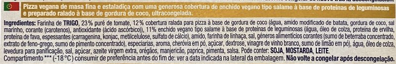 Foto da lista de ingredientes