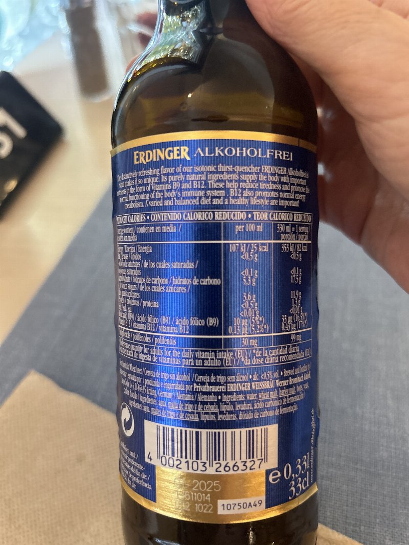 Foto da tabela nutricional