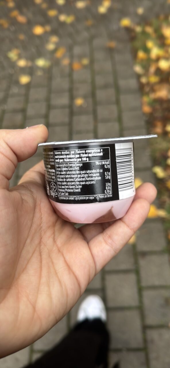 Foto da tabela nutricional
