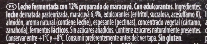 Foto da lista de ingredientes
