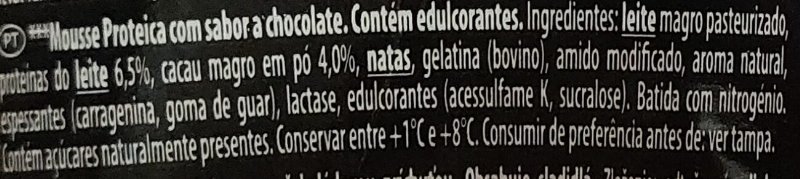 Foto da lista de ingredientes