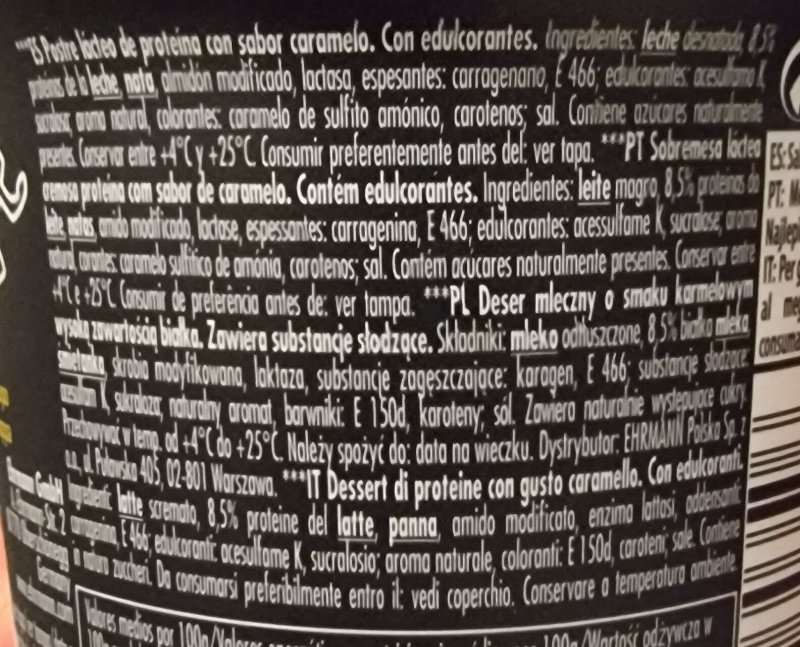 Foto da lista de ingredientes