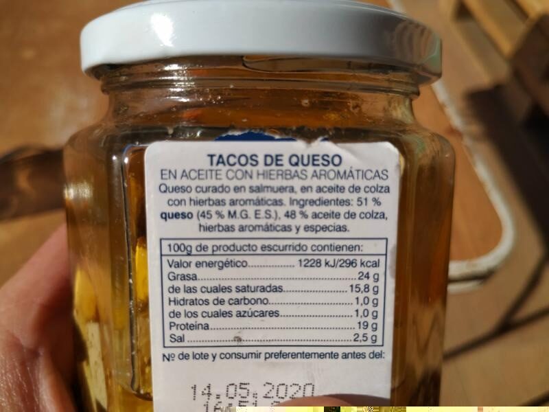 Foto da lista de ingredientes