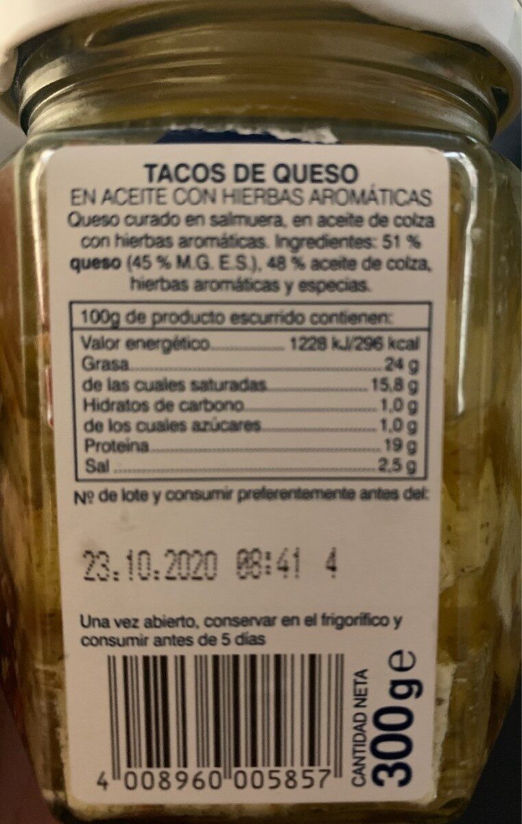 Foto da tabela nutricional