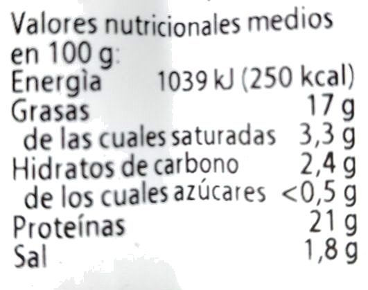 Foto da tabela nutricional