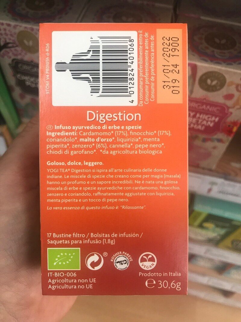 Foto da lista de ingredientes