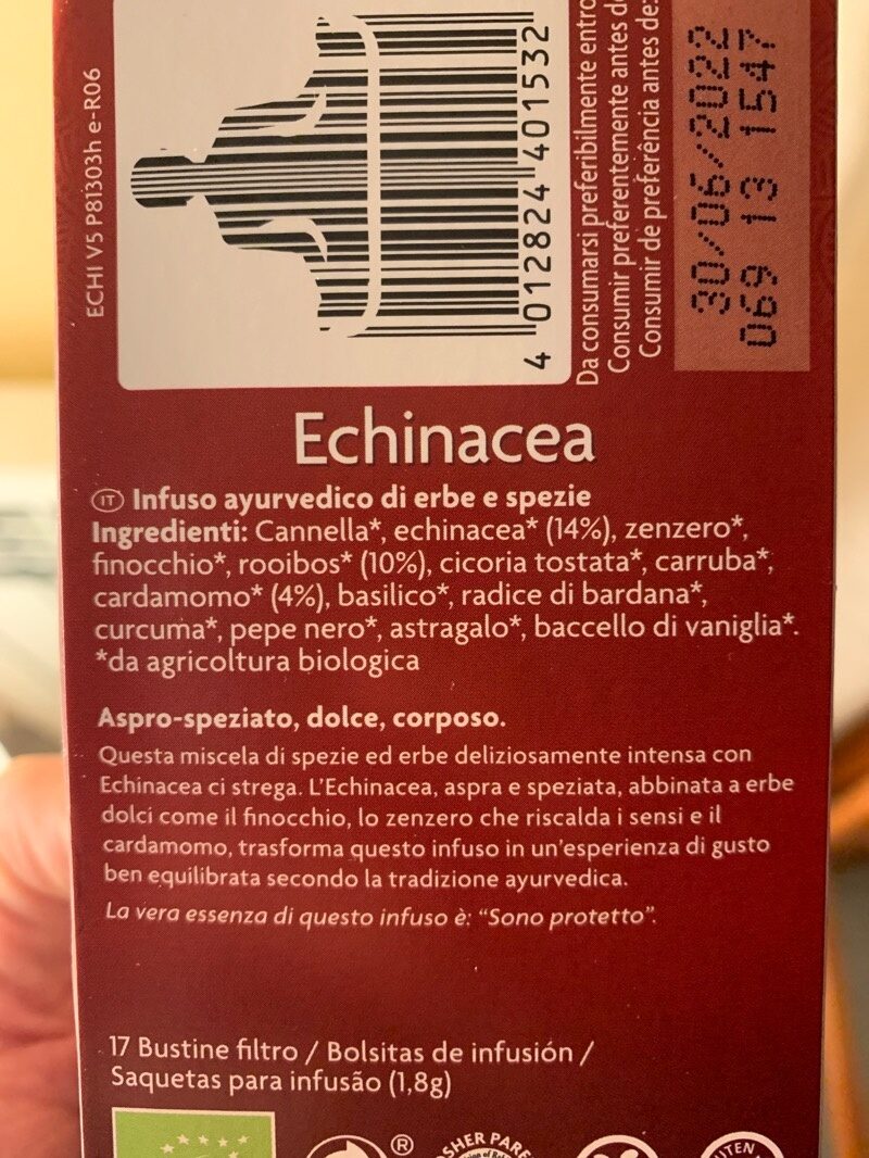 Foto da lista de ingredientes
