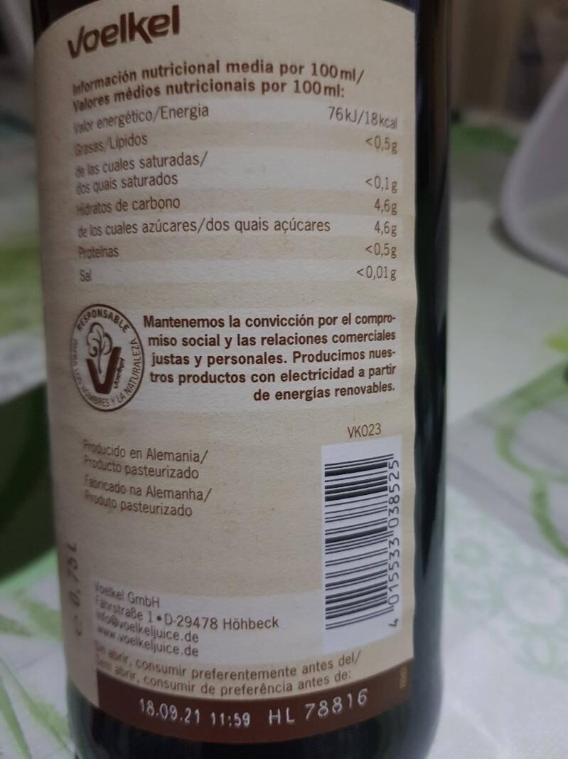 Foto da lista de ingredientes