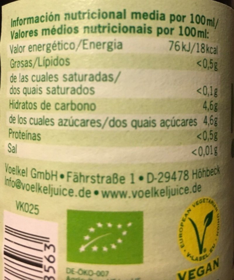 Foto da tabela nutricional