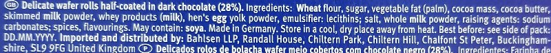 Foto da lista de ingredientes