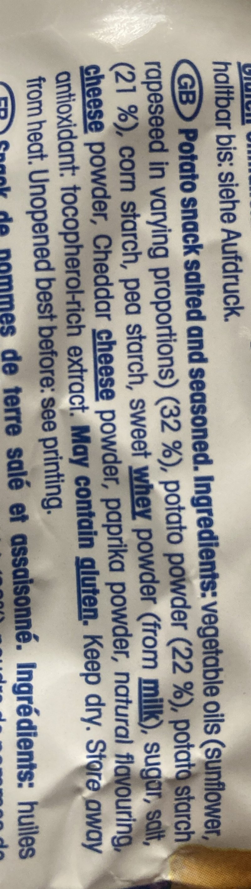 Foto da lista de ingredientes