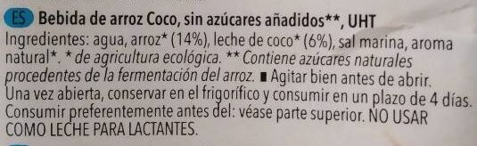 Foto da lista de ingredientes